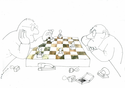 Cartoon: Schach (medium) by Jan Tomaschoff tagged bürokratie,bürokratie