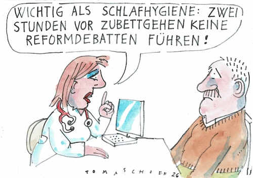 Cartoon: Schlaf (medium) by Jan Tomaschoff tagged gesundheit,reform,schlaf,finanzen,gesundheit,reform,schlaf,finanzen