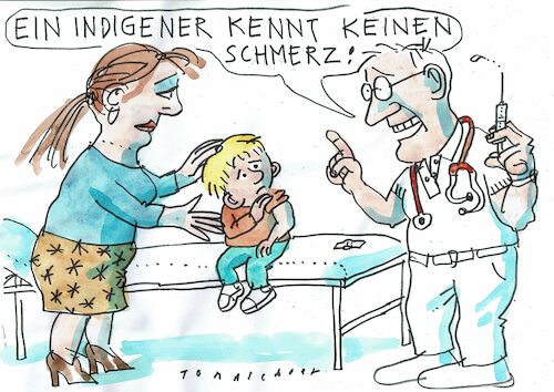 Cartoon: Schmerz (medium) by Jan Tomaschoff tagged schmerz,angst,indianer,indigene,schmerz,angst,indianer,indigene