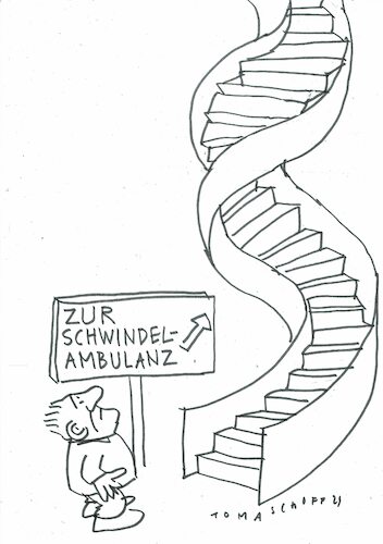 Cartoon: Schwindel (medium) by Jan Tomaschoff tagged schwinsel,gleichgewicht,hno,schwinsel,gleichgewicht,hno