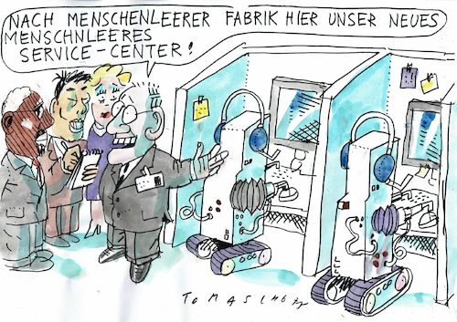 Cartoon: Service (medium) by Jan Tomaschoff tagged digitalisierung,jobs,hilfe,digitalisierung,jobs,hilfe