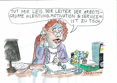Cartoon: Service (medium) by Jan Tomaschoff tagged service,kunden,verwaltung,service,kunden,verwaltung