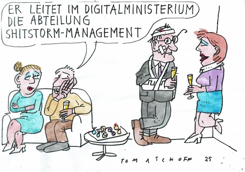 Cartoon: Shitstorm (medium) by Jan Tomaschoff tagged internet,streitkultur,shit,storm,digitalminister,internet,streitkultur,shit,storm,digitalminister