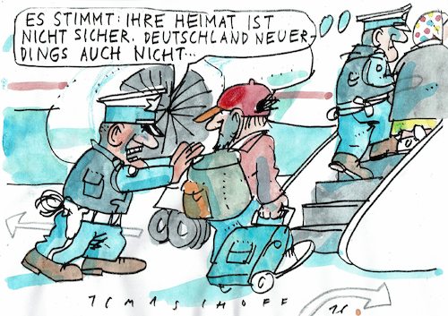 Cartoon: Sicherheit (medium) by Jan Tomaschoff tagged abschiebung,migration,terror,abschiebung,migration,terror
