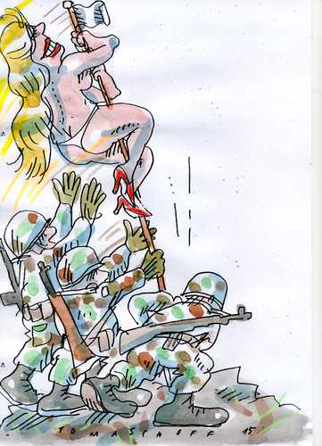 Cartoon: Sieg (medium) by Jan Tomaschoff tagged krieg,liebe,krieg,liebe