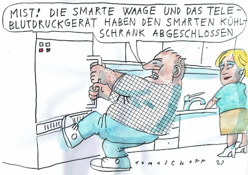 Cartoon: smart (medium) by Jan Tomaschoff tagged übergewicht,ernährung,smarter,haushalt,übergewicht,ernährung,smarter,haushalt