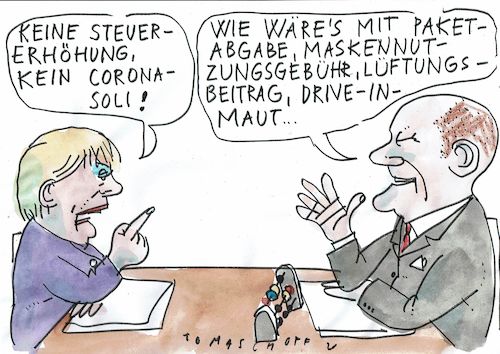Cartoon: Soli (medium) by Jan Tomaschoff tagged corona,wirtschaft,staat,schulden,corona,wirtschaft,staat,schulden