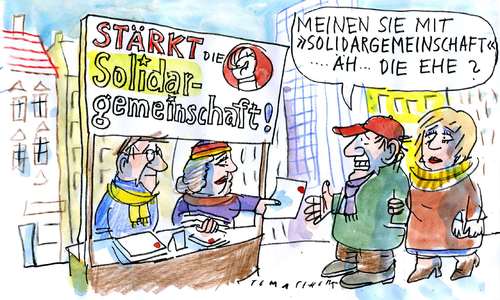 Cartoon: Solidargemeinschaft (medium) by Jan Tomaschoff tagged solidargemeinschaft