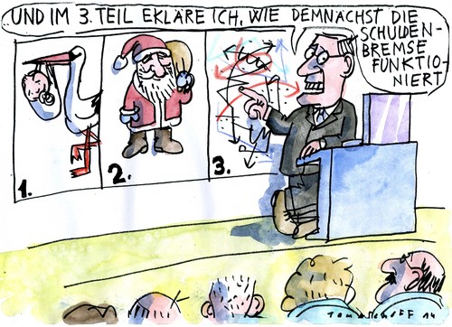 Cartoon: Sparbremse (medium) by Jan Tomaschoff tagged finanzten,staat,sparen,finanzten,staat,sparen