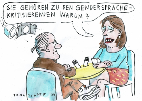 Cartoon: Sprache (medium) by Jan Tomaschoff tagged gender,sprache,gender,sprache