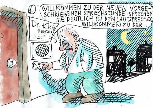 Cartoon: Sprechstunde (medium) by Jan Tomaschoff tagged ärztemangel,ärztemangel