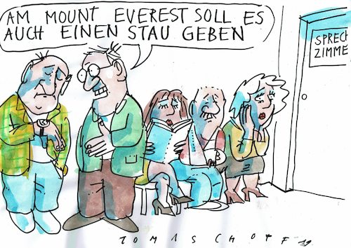 Cartoon: Stau (medium) by Jan Tomaschoff tagged arzttermine,gesundheit,ärztemangel,arzttermine,gesundheit,ärztemangel
