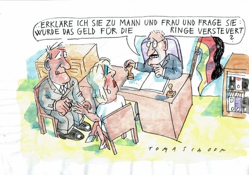 Cartoon: Steuer (medium) by Jan Tomaschoff tagged ehe,gefühle,steuern,ehe,gefühle,steuern