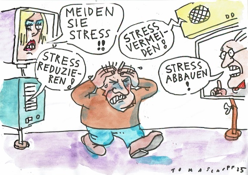 Cartoon: Stress (medium) by Jan Tomaschoff tagged gesundheit,krankheit,stress,psychologie,gesundheit,krankheit,stress,psychologie