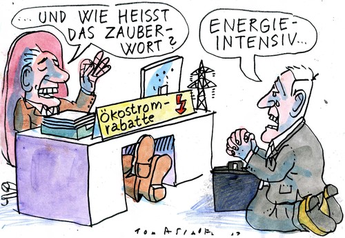 Cartoon: Strompreisrabatt (medium) by Jan Tomaschoff tagged energie,wende,strompreis,energie,wende,strompreis