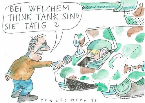 Cartoon: Tank (medium) by Jan Tomaschoff tagged krieg,gewlt,denken,verstand,krieg,gewlt,denken,verstand