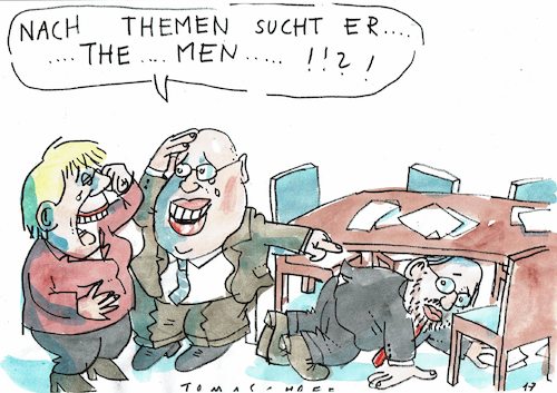 Cartoon: Themen (medium) by Jan Tomaschoff tagged wahlkampf,schulz,merkel,wahlkampf,schulz,merkel