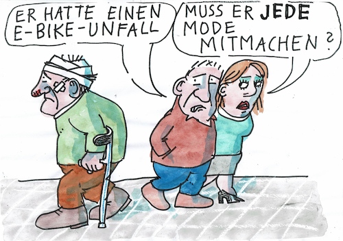 Cartoon: Unfall (medium) by Jan Tomaschoff tagged unfall,ebike,pedelec,unfall,ebike,pedelec