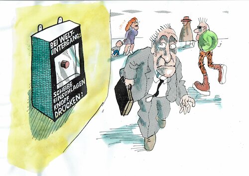 Cartoon: Untergang (medium) by Jan Tomaschoff tagged krisen,panik,krisen,panik