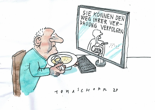 Cartoon: Verdauung (medium) by Jan Tomaschoff tagged pc,gesundheit,verdauung,digitales,pc,gesundheit,verdauung,digitales