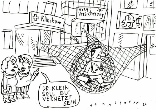 Cartoon: Vernetzt (medium) by Jan Tomaschoff tagged ärzte,vernetzung,ärzte,vernetzung