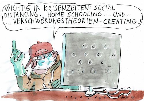 Cartoon: Verschwörungstheorien (medium) by Jan Tomaschoff tagged pandemie,corona,verschwörungstheorien,pandemie,corona,verschwörungstheorien