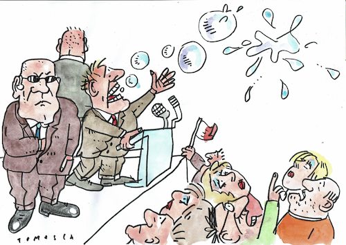 Cartoon: Versprechen (medium) by Jan Tomaschoff tagged wahlen,versprechen,wahlen,versprechen