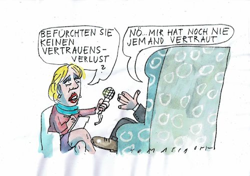 Cartoon: Vertrauen (medium) by Jan Tomaschoff tagged politik,vertrauen,politik,vertrauen