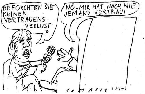 Cartoon: Vertrauen (medium) by Jan Tomaschoff tagged vertrauensverlust