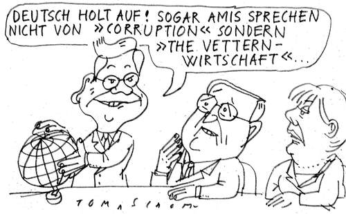 Cartoon: vetternwirtschaft (medium) by Jan Tomaschoff tagged westerwelle,vetternwirtschaft,guido westerwelle,vetternwirtschaft,wirtschaft,beziehungen,korruption,guido,westerwelle