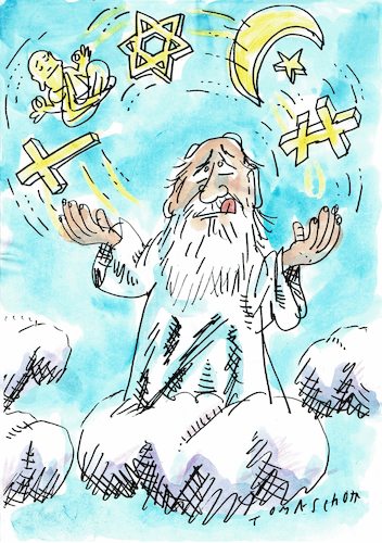 Cartoon: Vielfalt (medium) by Jan Tomaschoff tagged glaube,toleranz,religionen,glaube,toleranz,religionen