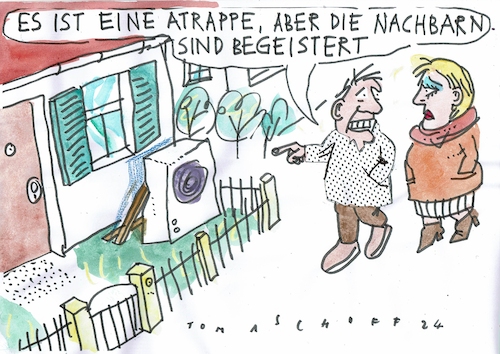 Cartoon: Wärmepumpen (medium) by Jan Tomaschoff tagged energiewende,wärmepumpe,energiewende,wärmepumpe