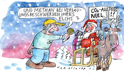 Cartoon: Weihnachten 2 (medium) by Jan Tomaschoff tagged weihnachten,treibhausgase,weihnachten,treibhausgase