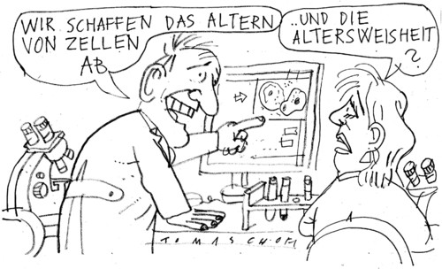 Cartoon: Weise (medium) by Jan Tomaschoff tagged alt,alter,jung,jugend