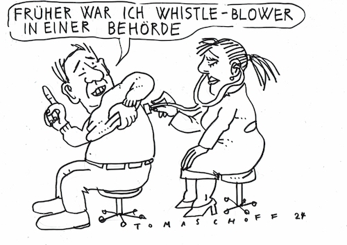Cartoon: whistle blower (medium) by Jan Tomaschoff tagged lunge,bronchien,atmung,whistle,blower,lunge,bronchien,atmung,whistle,blower