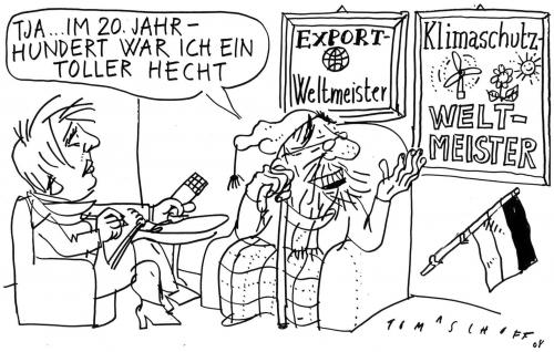 Cartoon: Wie gewonnen - so zerronnen (medium) by Jan Tomaschoff tagged klimaschutz,exportweltmeister