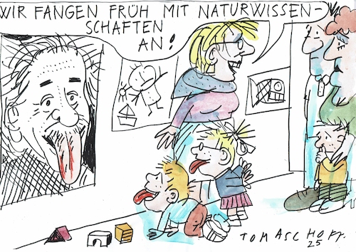 Cartoon: Wissenschaft (medium) by Jan Tomaschoff tagged einstein,wissenschaft,natur,bildung,einstein,wissenschaft,natur,bildung