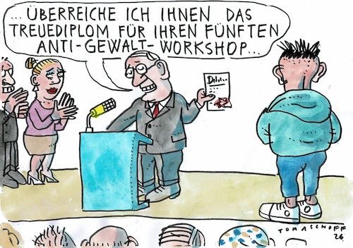Cartoon: Workshop (medium) by Jan Tomaschoff tagged gewalt,terror,extremismus,gewalt,terror,extremismus