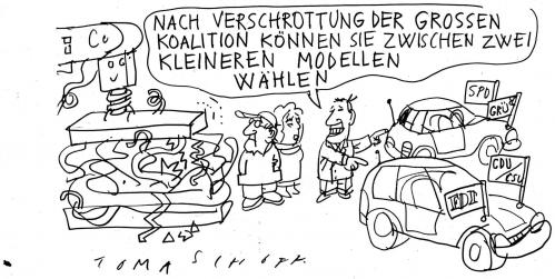 Cartoon: Wrack (medium) by Jan Tomaschoff tagged große,koalition,cdu,spd