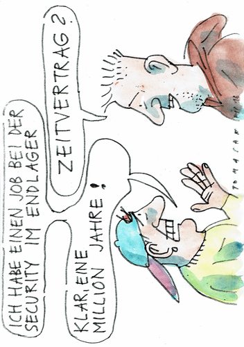 Cartoon: Zeit (medium) by Jan Tomaschoff tagged atommüll,atommüll