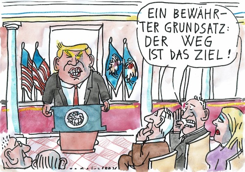 Cartoon: Ziel (medium) by Jan Tomaschoff tagged trump,ziel,trump,ziel