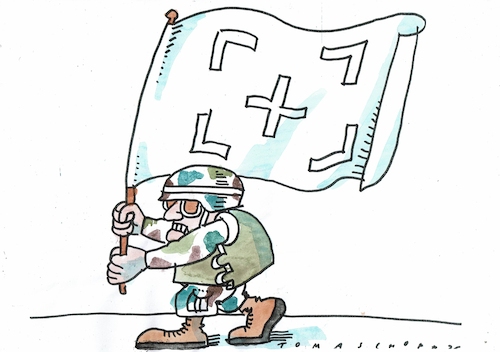 Cartoon: Ziel (medium) by Jan Tomaschoff tagged militär,krieg,militär,krieg