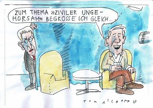 Cartoon: ziviler Ungehorsam (medium) by Jan Tomaschoff tagged cdu,maassen,cdu,maassen
