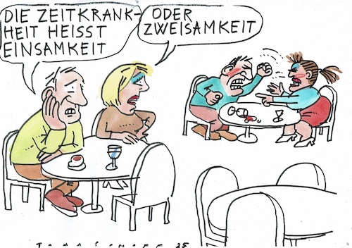 Cartoon: Zweisam (medium) by Jan Tomaschoff tagged eunsamkeit,partnerschaft,konflikt,eunsamkeit,partnerschaft,konflikt