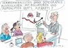 Cartoon: Demografie (small) by Jan Tomaschoff tagged verbrenner,demografie,senioren,rollator,treppenlift