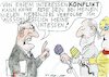 Cartoon: Interessenkonflikt (small) by Jan Tomaschoff tagged egoismus,bereicherung,interessenkonflikte
