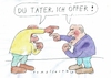 Cartoon: Opfer Täter (small) by Jan Tomaschoff tagged aggression,opfer,täter,umkehr,streit