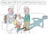 Cartoon: Schattenhaushalt (small) by Jan Tomaschoff tagged geld schulden haushalt