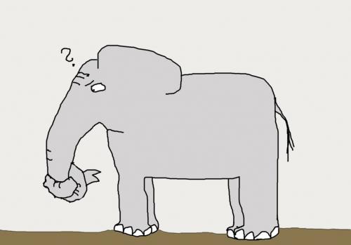 Cartoon: Alter Elefant (medium) by nele andresen tagged elefantengedächtnis,altern,