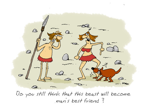 Cartoon: best friend (medium) by draganm tagged age,stone,friend,dog